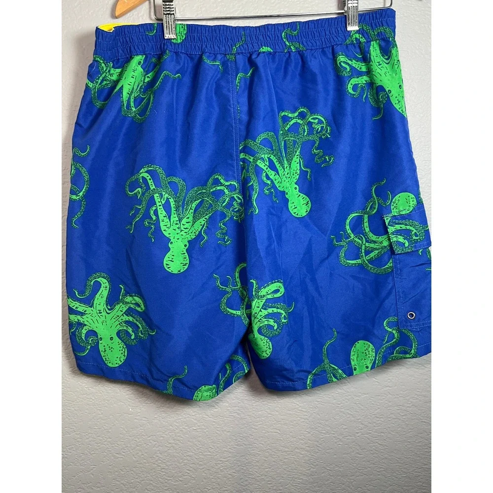 Polo Ralph Lauren Swim Trunks Mens XL Blue AOP Green Octopus Print  RN41381